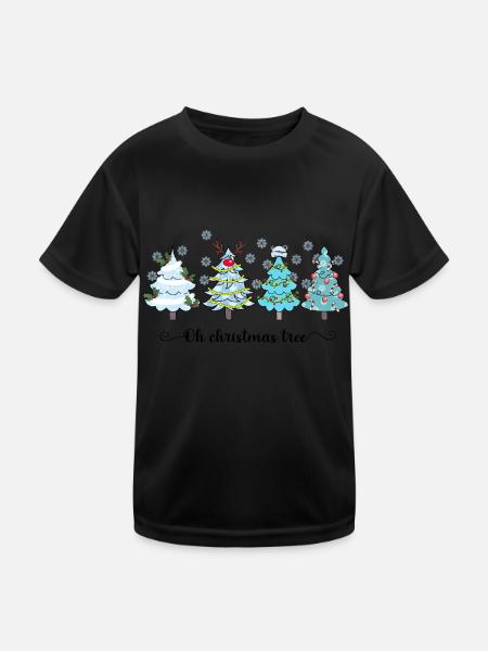 Oh Christmas Tree - Kinder Funktions-T-Shirt - Schwarz