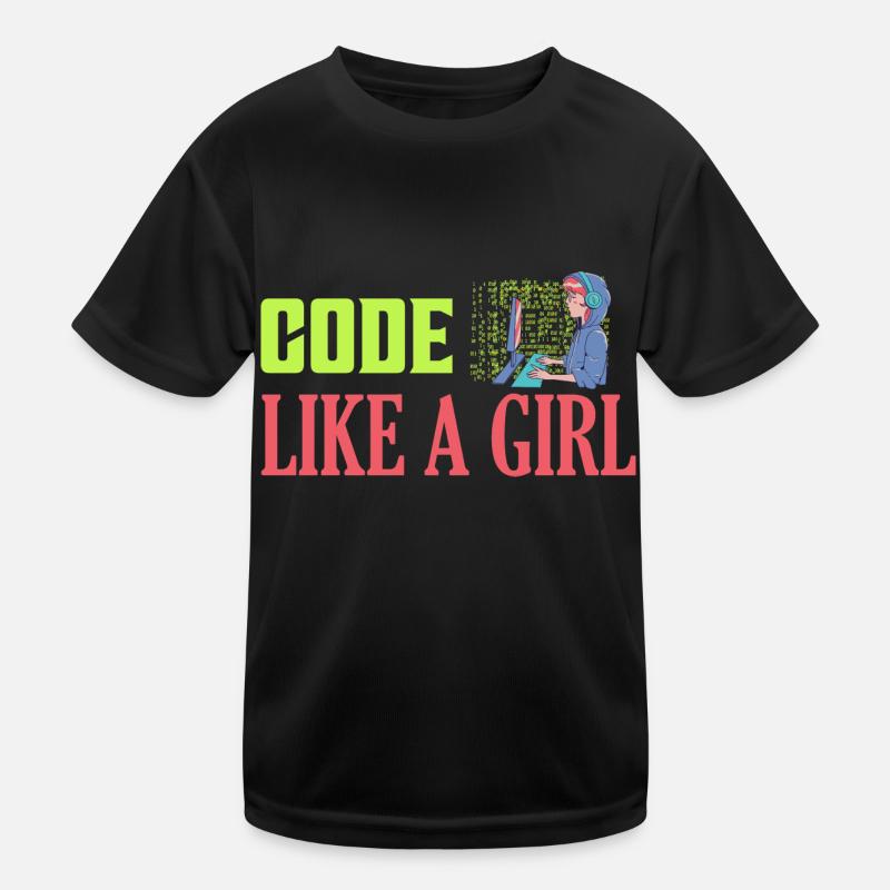 Coder comme une fille Programmeur Codage T-shirt sport Enfant