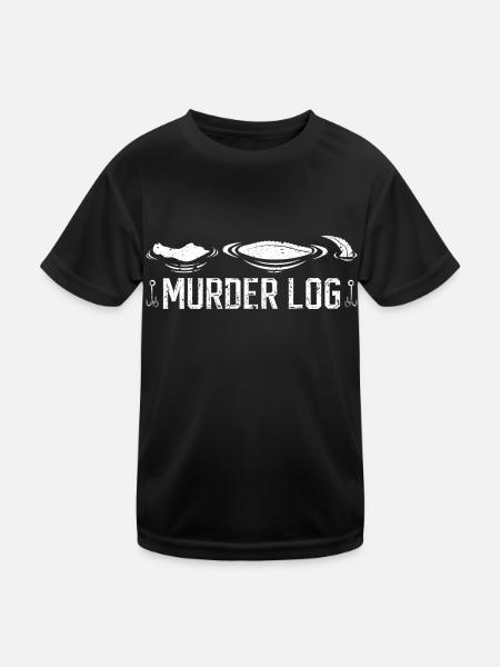 Alligator Hunter, Murder Log Crocodile Gator - Kids Functional T-Shirt - black - Front