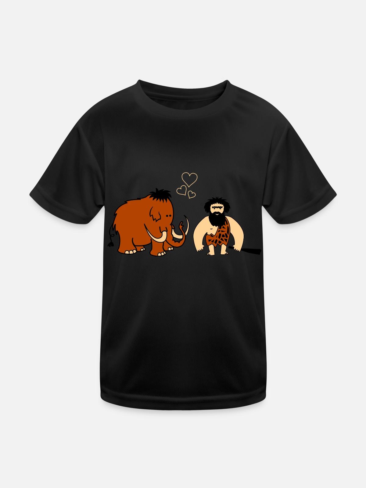 Mammoth Caveman Love - Kids Functional T-Shirt - black - Front
