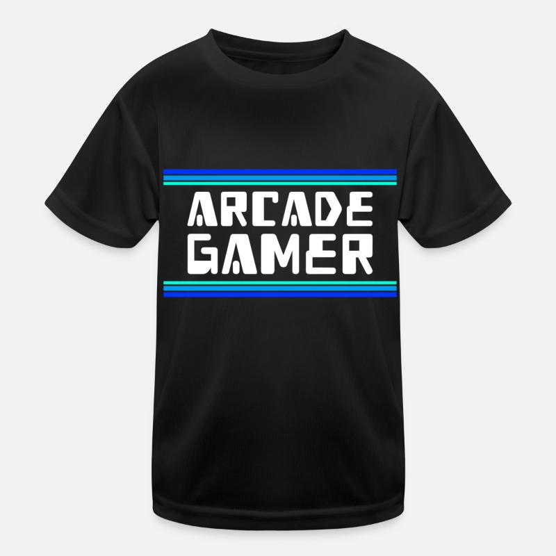 Arcade Gamer RetroGaming Bleu T-shirt sport Enfant