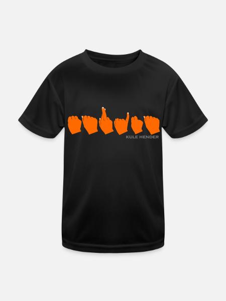 Marina (orange with white nails) - Kids Functional T-Shirt - black - Front
