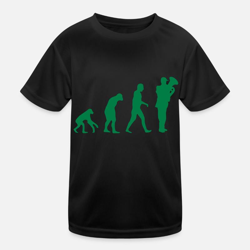 tuba evolution - Kinder Funktions-T-Shirt - Schwarz