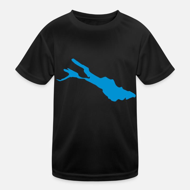 Bodensee - Kinder Funktions-T-Shirt - Schwarz