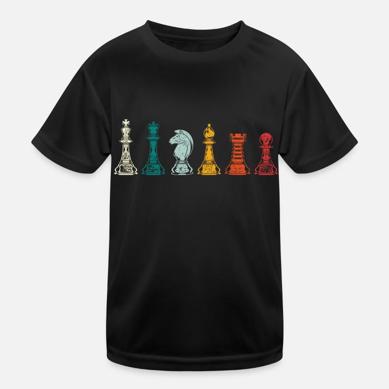 Retro Schachfiguren Schach Kinder Funktions-T-Shirt