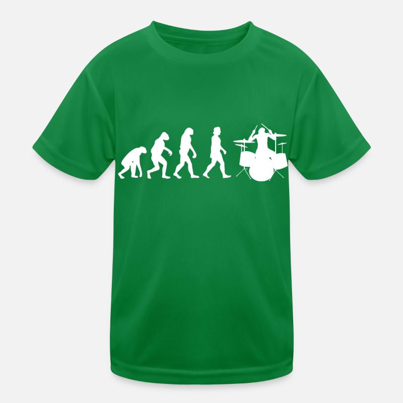 Schlagzeuger Evolution Schlagzeug Drummer Band Kinder Funktions-T-Shirt