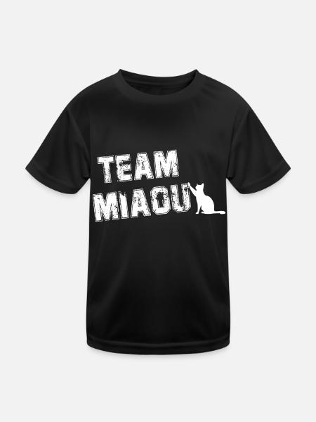 Team miaou chat humour - T-shirt sport Enfant - noir - Devant