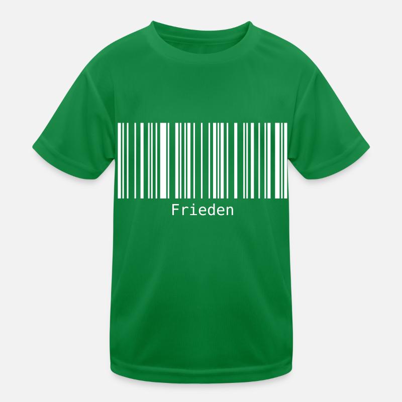 Frieden Barcode Friedenszeichen Strichcode Symbol Kinder Funktions-T-Shirt