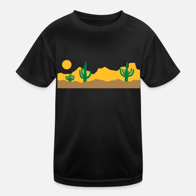 Landscape Desert Silhouette Skyline Kids Functional T-Shirt