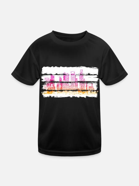 City usa illinois america travel usa - Funktionsshirt til børn - sort