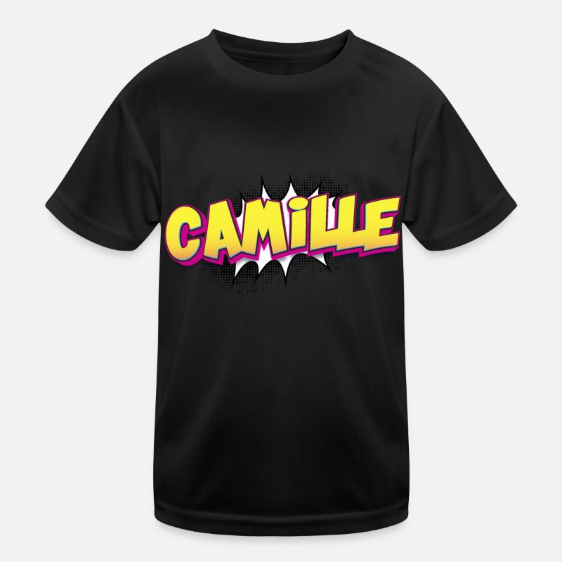 Camille Custom Name Comic Book Style Pop Art, Kids Functional T-Shirt