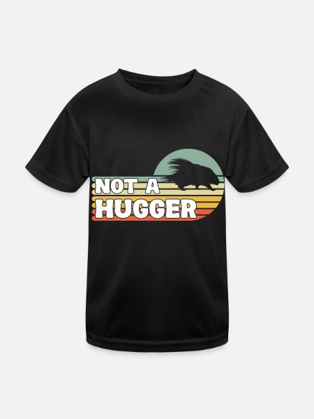 Pas un Hugger Porcupine Nature Lover Rod - T-shirt sport Enfant - noir - Devant