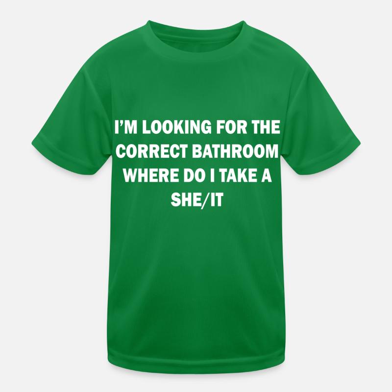 CORRECT BATHROOM TAKE A SHE/IT Kids Functional T-Shirt