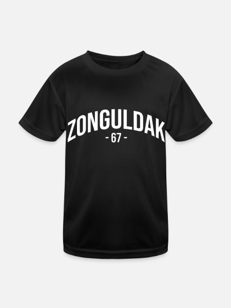 Zonguldak 67 Türkei Turkiye Geschenk Zonguldakli - Kinder Funktions-T-Shirt - Schwarz - Vorne