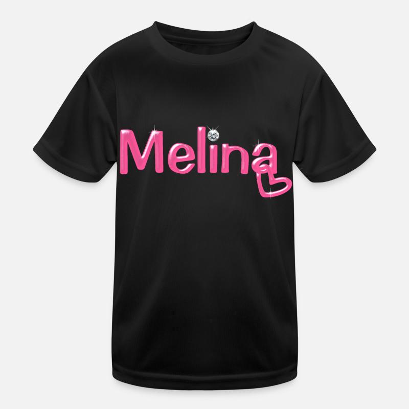 Melina Name Balloon Font Kids Functional T-Shirt