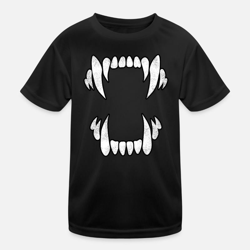 Unheimliche Wolfszähne Kinder Funktions-T-Shirt