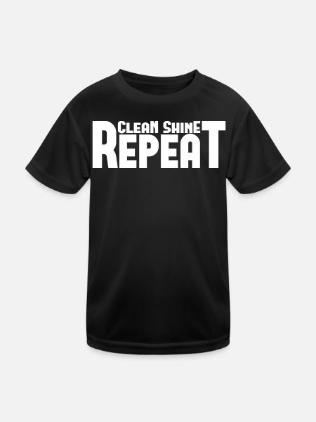 Clean Shine Repeat Detailer Accordeur d’amoureux de voiture - T-shirt sport Enfant - noir - Devant