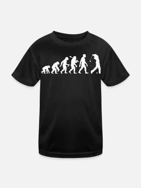 Golf Evolution for Men and Boys Retro Golfers - Kids Functional T-Shirt - black - Front