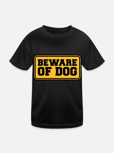 Beware Of Dog - Kids Functional T-Shirt - black - Front