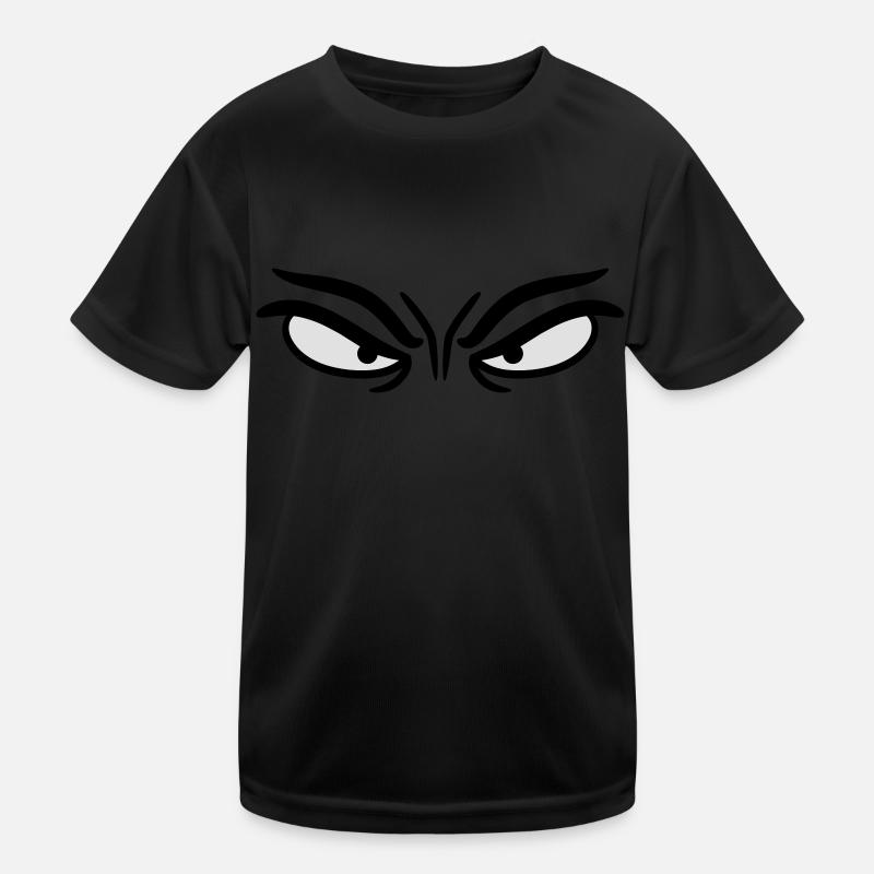 Böser Blick - Kinder Funktions-T-Shirt - Schwarz
