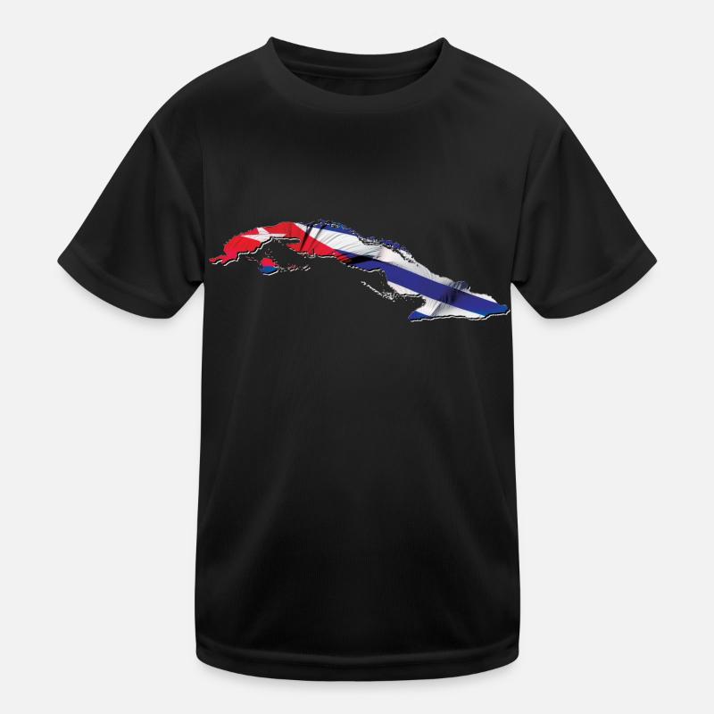 Cuba flag in the Cuba map Kids Functional T-Shirt