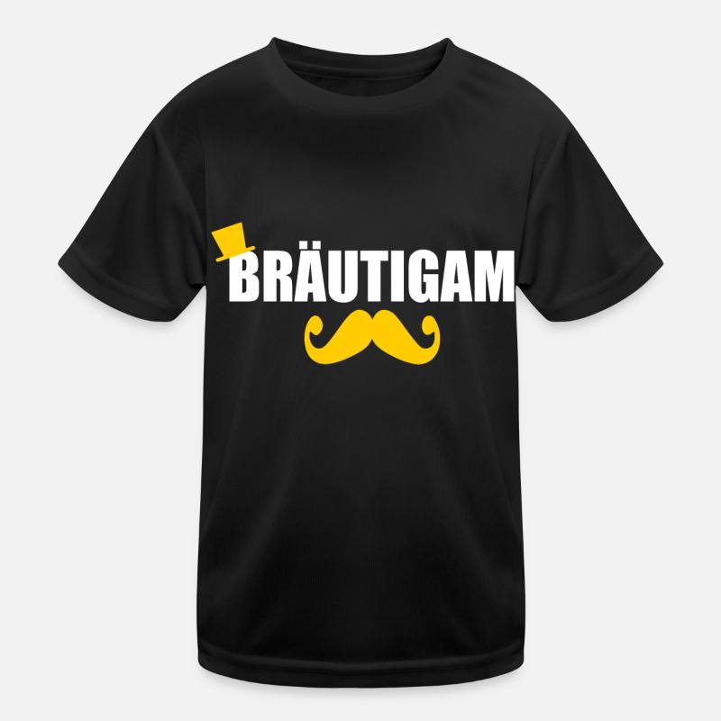 Bräutigam - Kinder Funktions-T-Shirt - Schwarz
