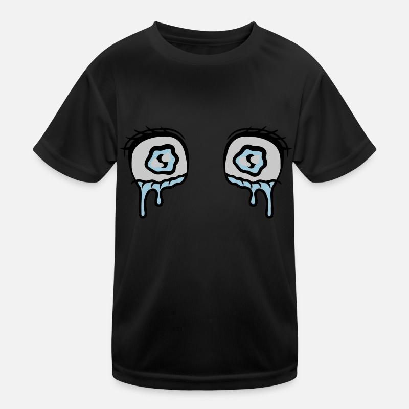 Comic Eyes Tears Sad Kids Functional T-Shirt