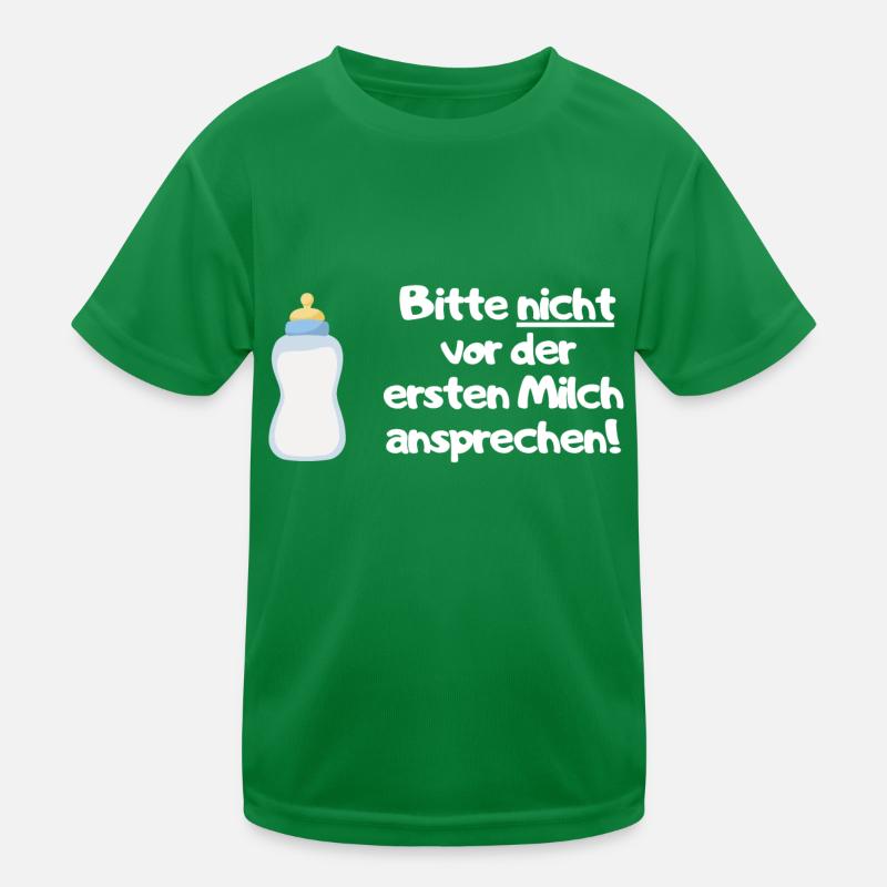 Bitte vor der ersten Milch nicht ansprechen Kinder Funktions-T-Shirt