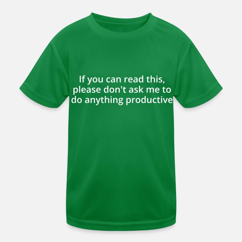 Productive, white text Kids Functional T-Shirt