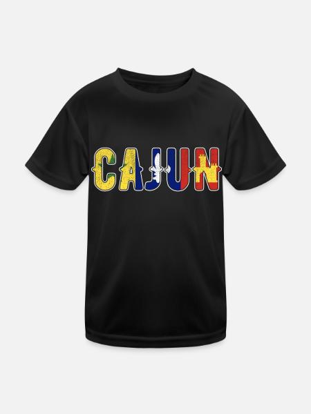 Cajun Pride Louisiane Racines Patriotique - T-shirt sport Enfant - noir - Devant