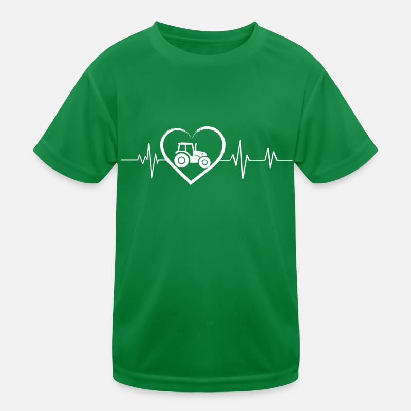 Herzschlag Traktor Kinder Funktions-T-Shirt