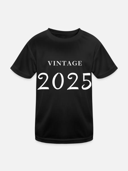 Jahrgang 2025 - Geschenkidee zum Geburtstag - Kinder Funktions-T-Shirt - Schwarz - Vorne