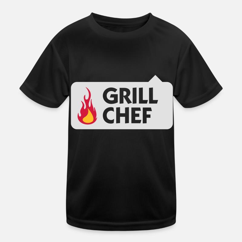 Ich bin der Grill Chef! - Kinder Funktions-T-Shirt - Schwarz