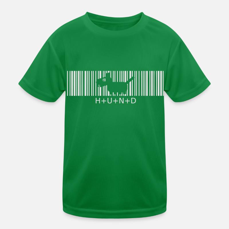 Hund Strichcode kleiner Wuffi Kinder Funktions-T-Shirt