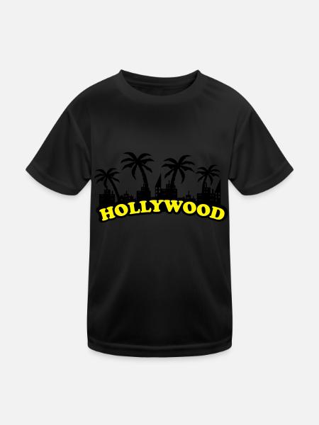 hollywood - Kinder Funktions-T-Shirt - Schwarz - Vorne