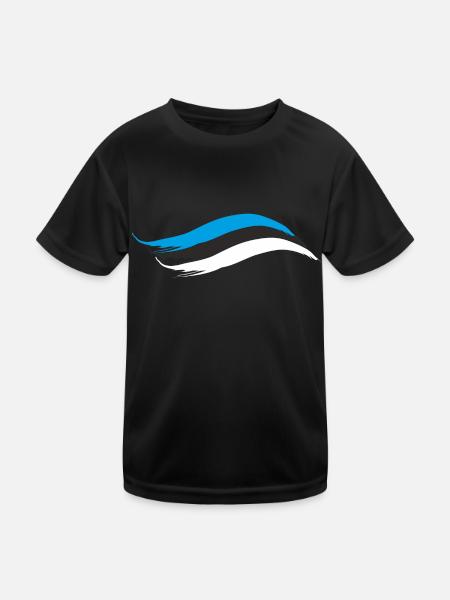ESTLANDS NATIONALFLAGGE - Kinder Funktions-T-Shirt - Schwarz - Vorne