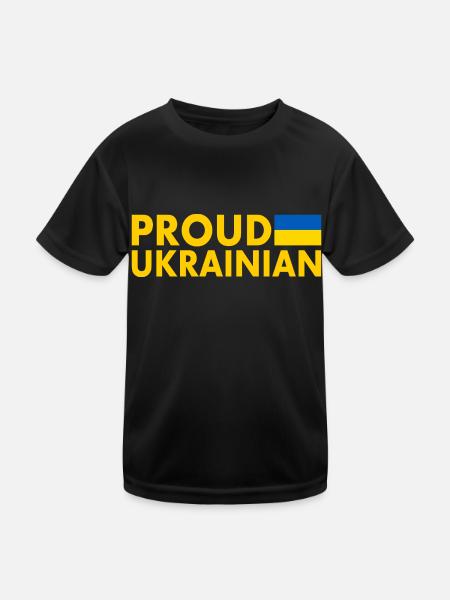Proud ukrainian - Kids Functional T-Shirt - black - Front
