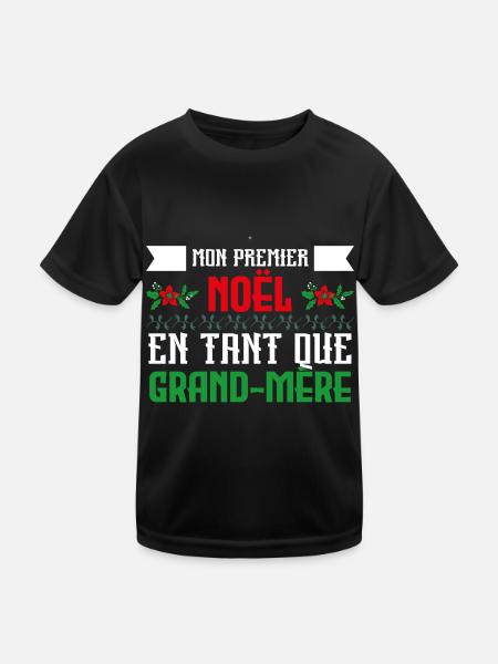 Premier noël en tant que Grand-Mère - T-shirt sport Enfant - noir - Devant