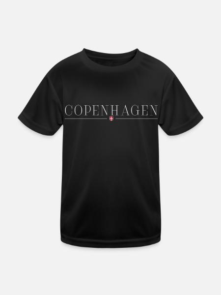 I love Copenhagen - Kids Functional T-Shirt - black - Front