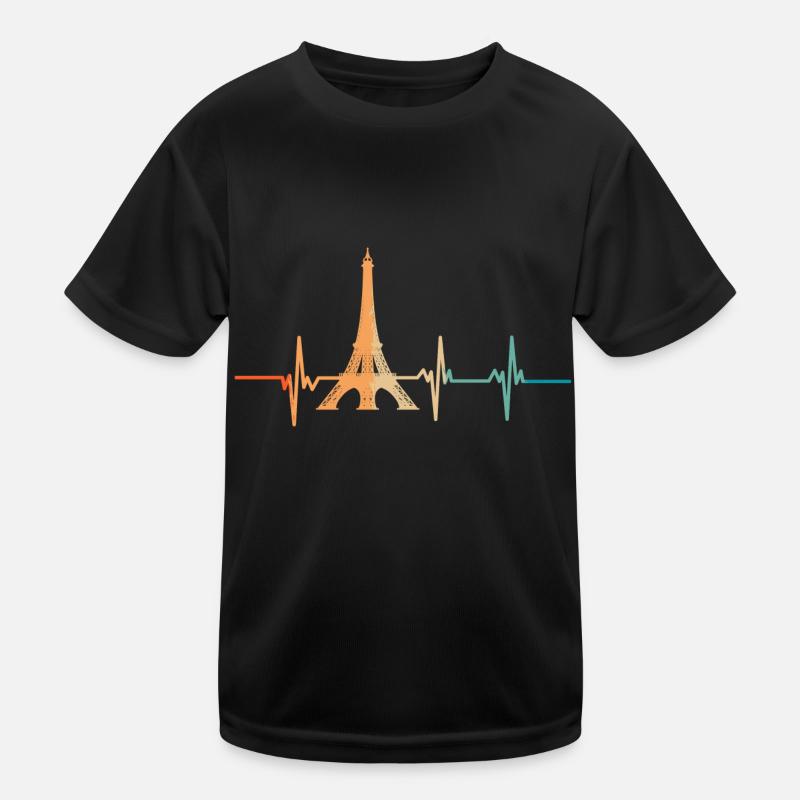 Eiffel Tower heartbeat Kids Functional T-Shirt