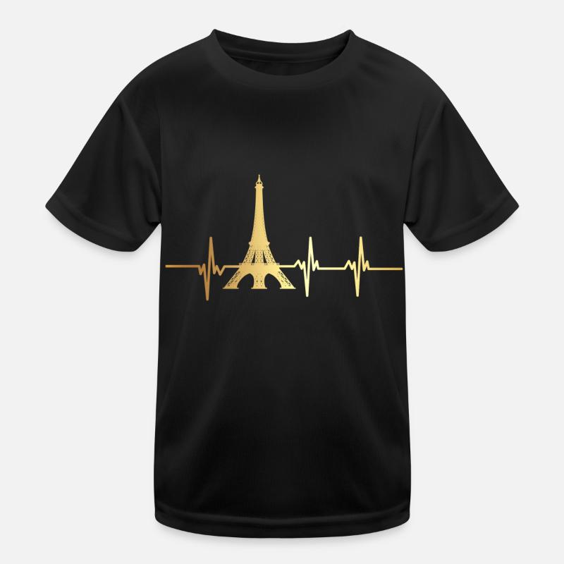 Eiffel Tower heartbeat Kids Functional T-Shirt