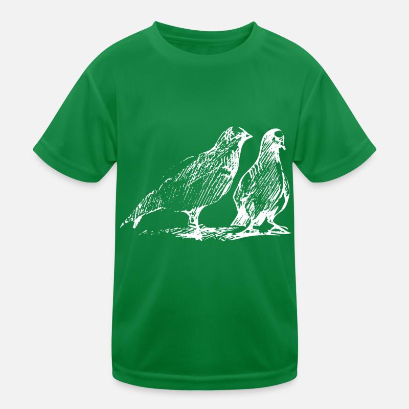 Dove Couple Sketch Ink Kids Functional T-Shirt