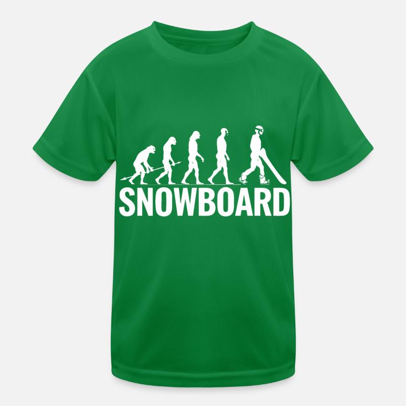 Evolution zum Snowboarder - Lustige Kunst Kinder Funktions-T-Shirt