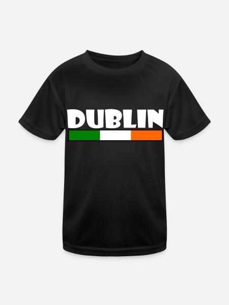 Dublin - Kinder Funktions-T-Shirt - Schwarz - Vorne