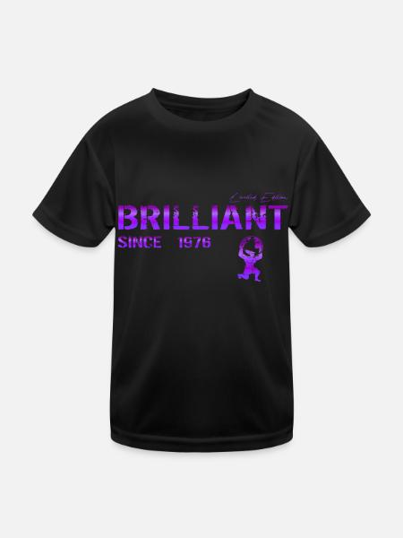 Brilliant since 1976 - Kinder Funktions-T-Shirt - Schwarz - Vorne