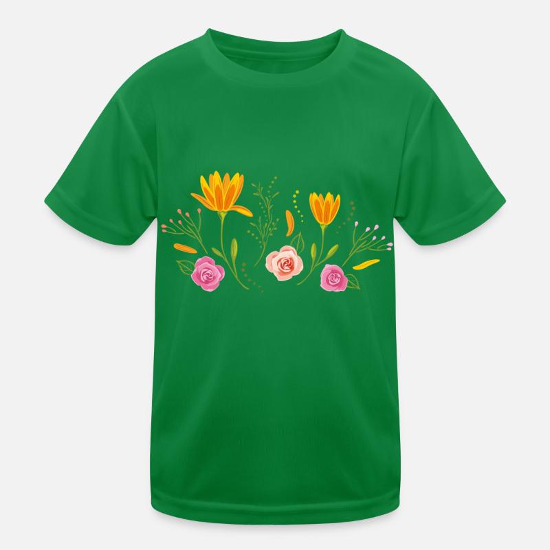 Blühende Blumen Kinder Funktions-T-Shirt