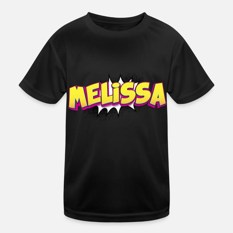 Melissa benutzerdefinierter Name Comic-Buch-Stil Pop-Art, Kinder Funktions-T-Shirt