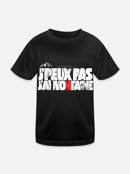 J'peux pas j'ai montagne - T-shirt sport Enfant - noir - Devant