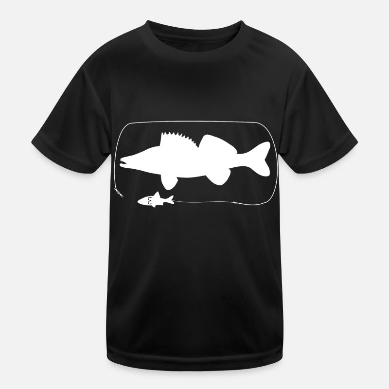 Zander mit Naturköder Kinder Funktions-T-Shirt