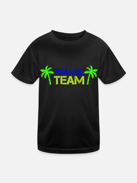 travel team - Kinder Funktions-T-Shirt - Schwarz - Vorne